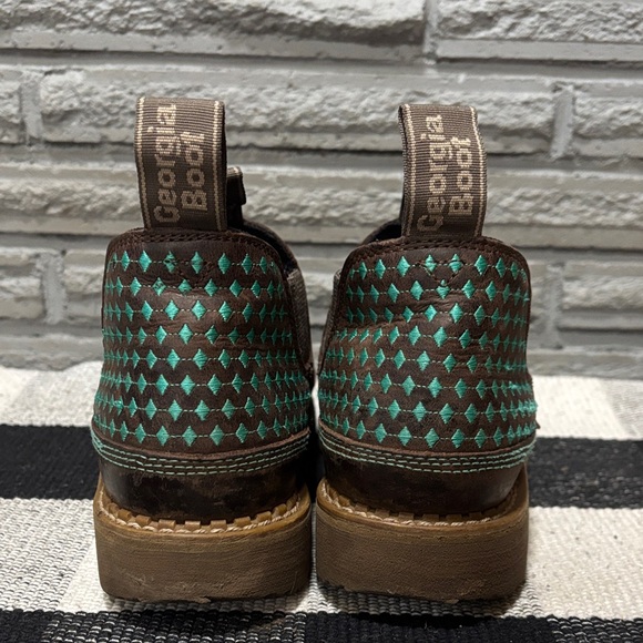 Georgia Boot Women’s Brown and Teal Romeo’s - Picture 4 of 8